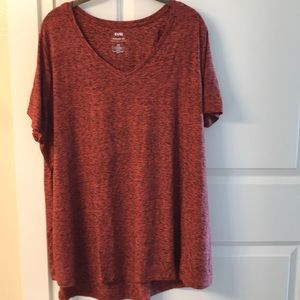 Evri top NWT. 2X. Orange/black heather v neck